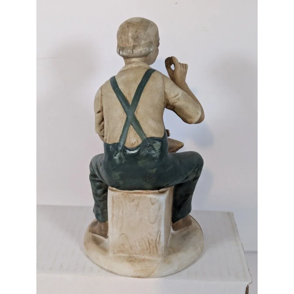 Vintage Hand Painted Alco Mr Fix It Old Man Clock Repairman Porcelain Figurine